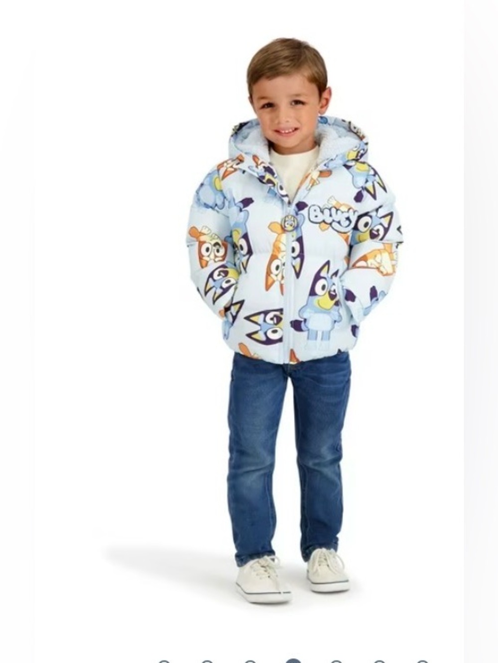 Kids Bluey Print Puffer Jacket